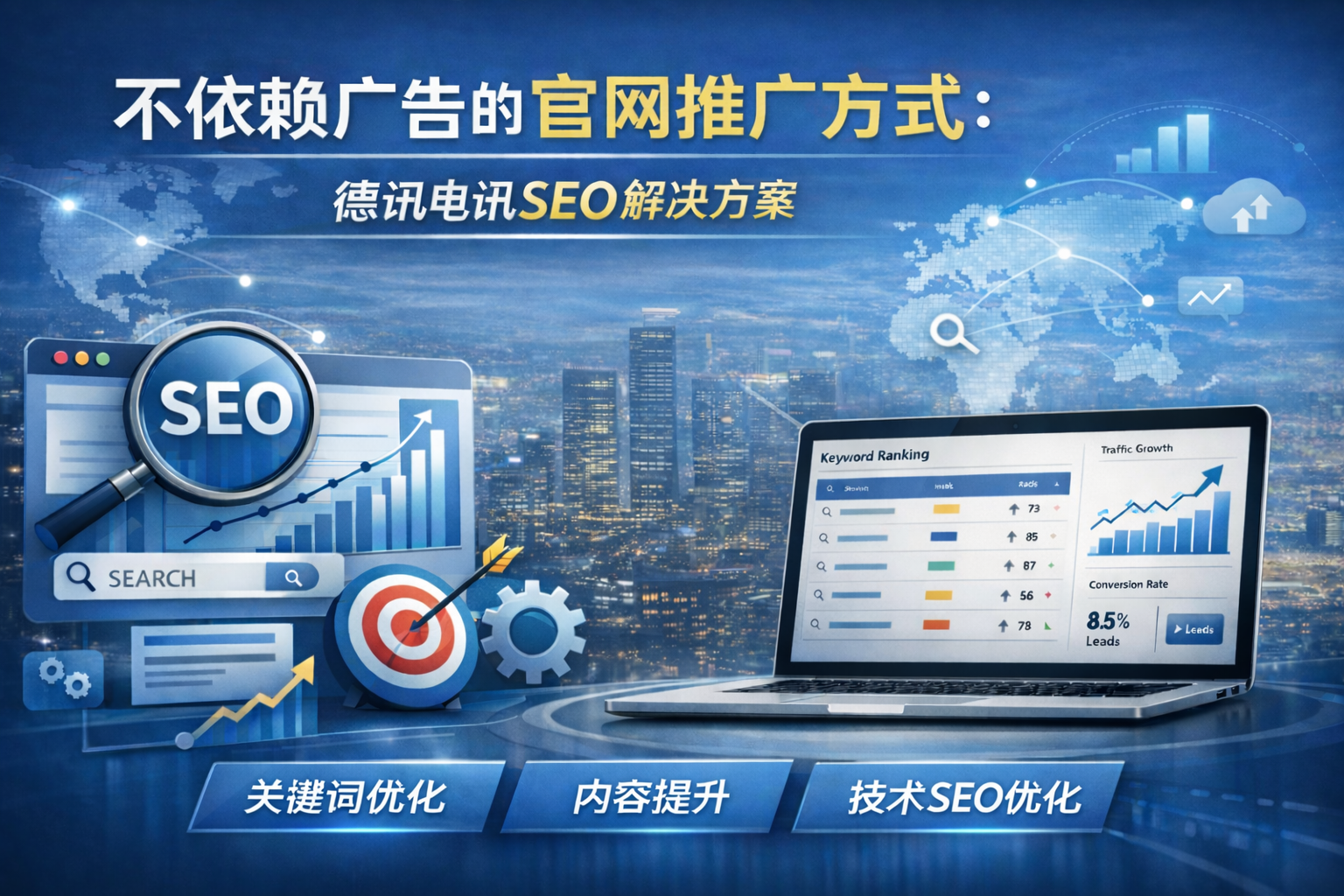 不依赖广告的官网推广方式：德讯电讯SEO解决方案